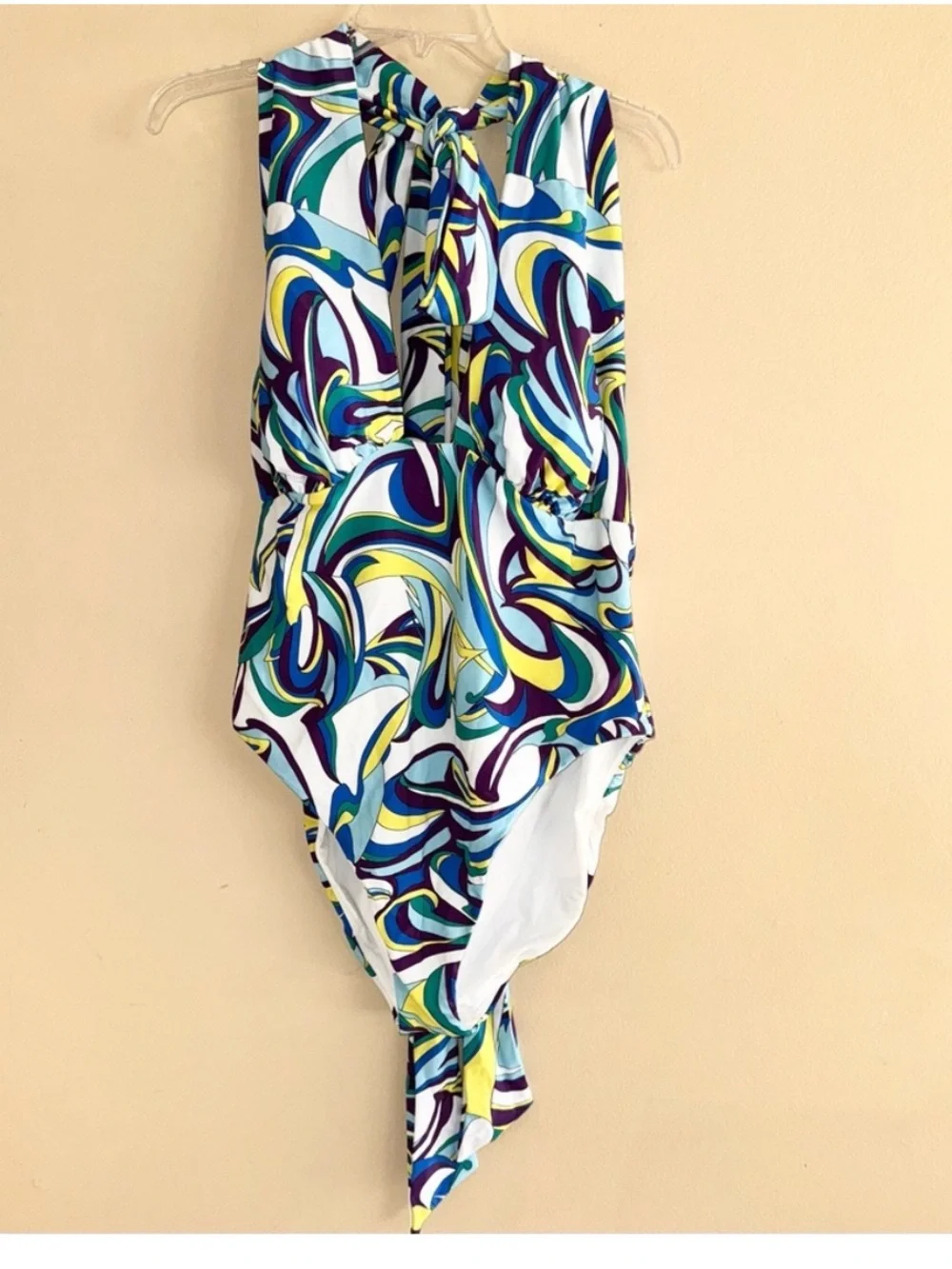 Express Blue Swirl Body Contour Swim Convertible Style One Piece Size XL NWT!
